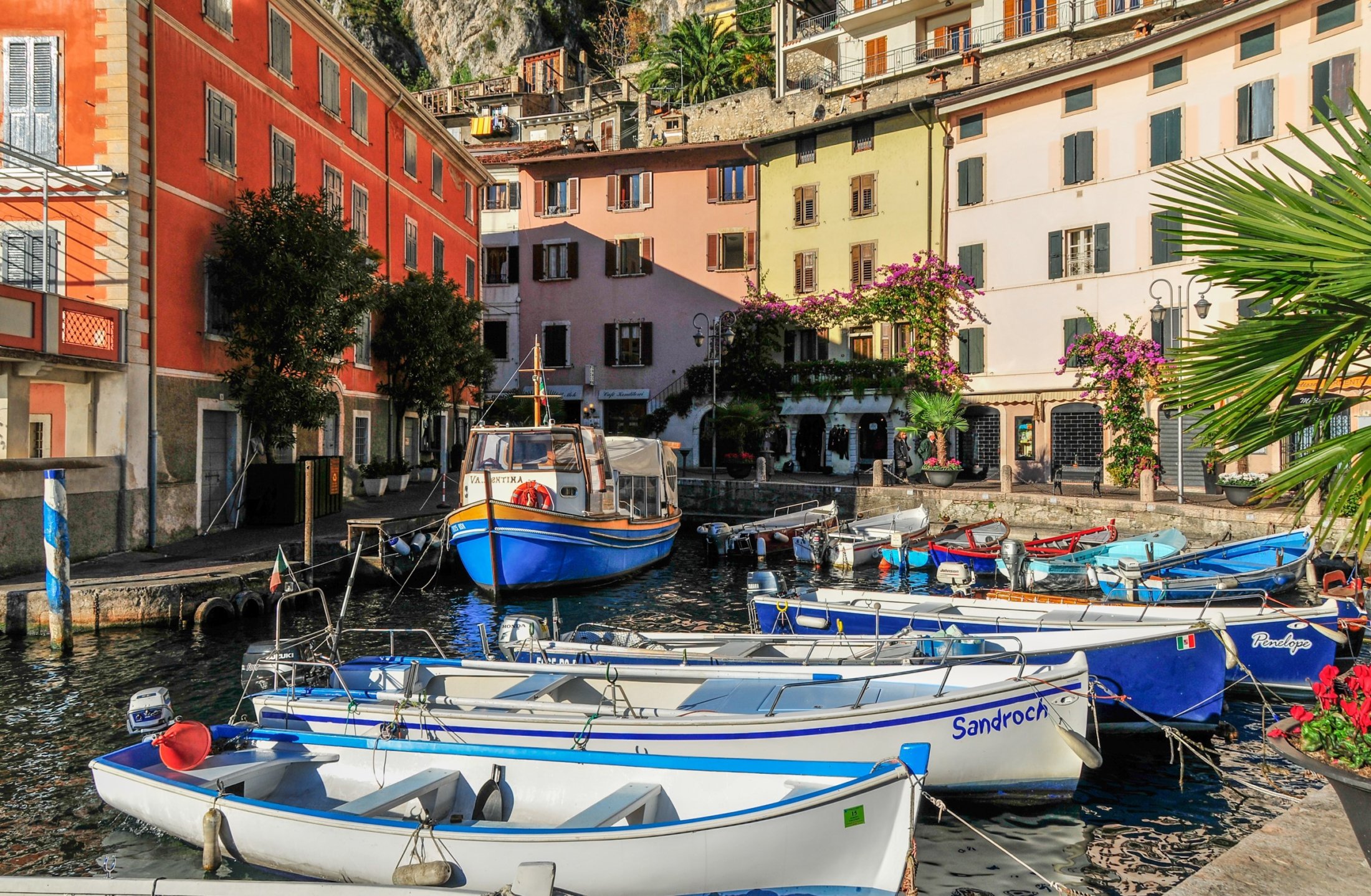 Harbour of Limone at Lake Garda