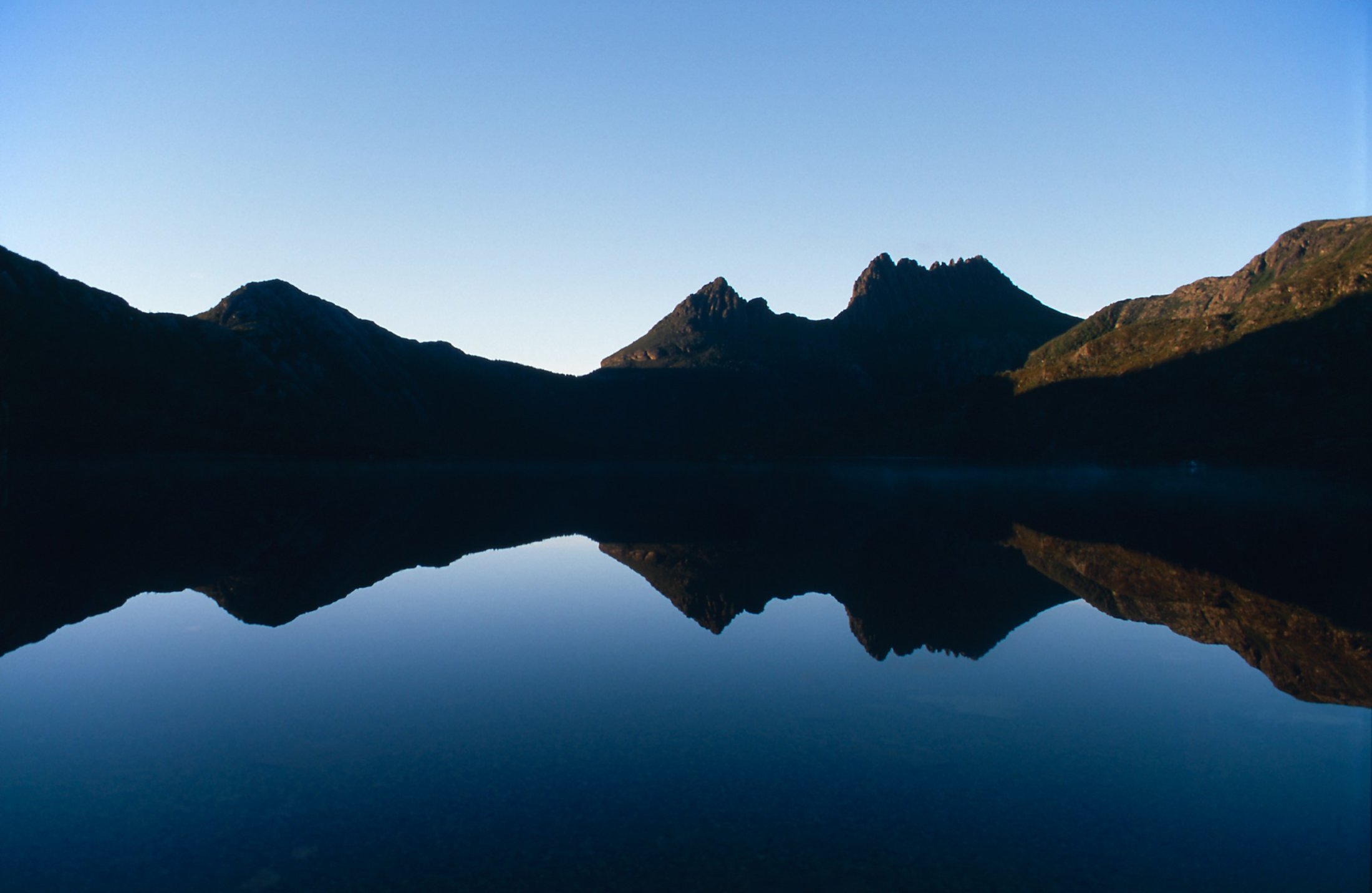 Cradle Mountain mirrored in Dove Lake