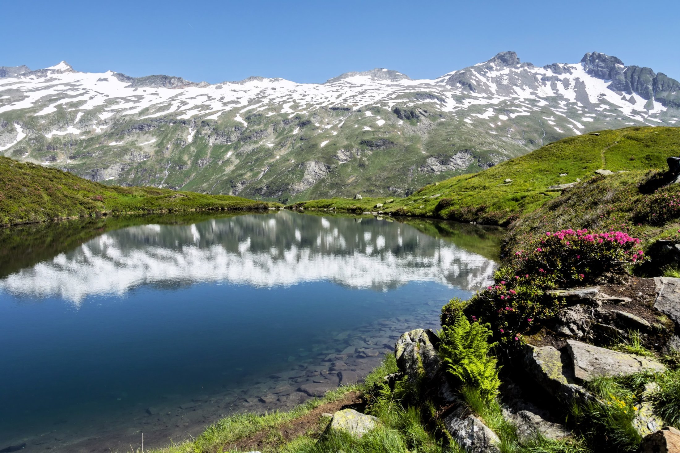 Mirror lake in Austrian Alps