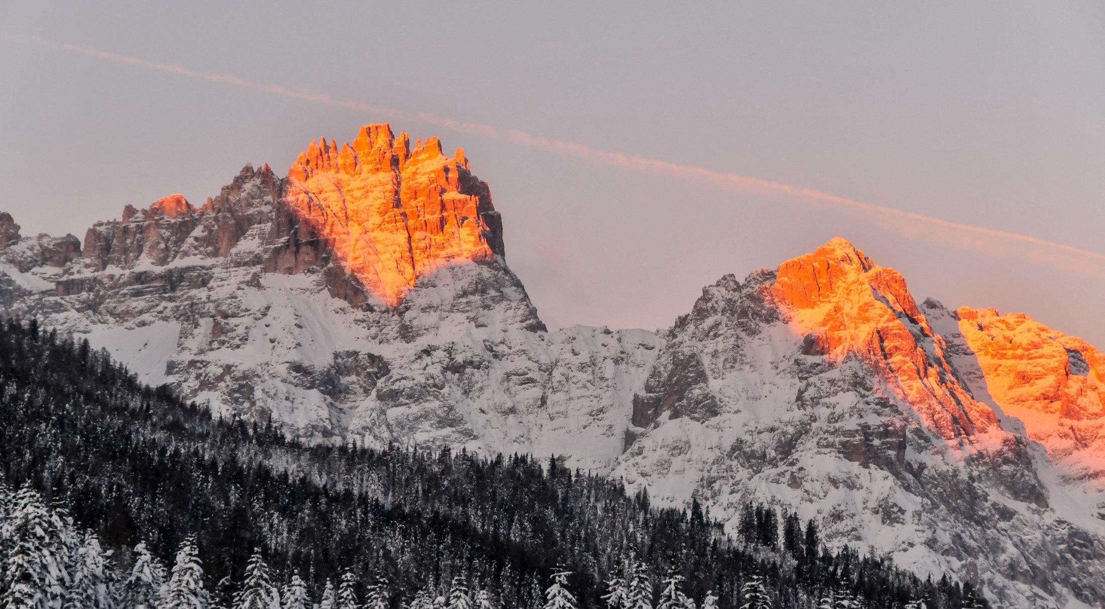 Morning glow in the Dolomites