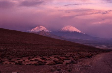 Volcano Parinacota and Pomarape in North Chile